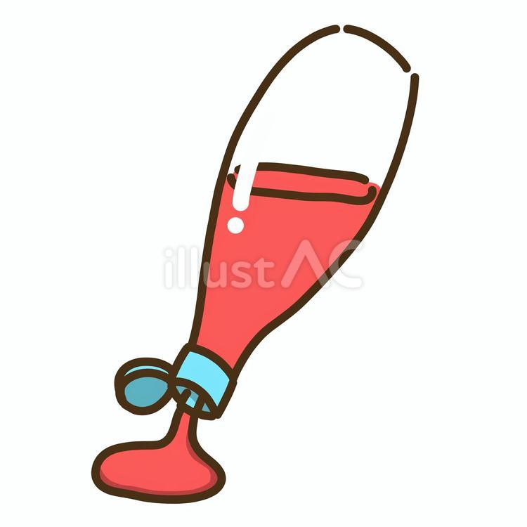水色の蓋と中身を出しているケチャップ３ ケチャップ,調味料,ケチャのイラスト素材