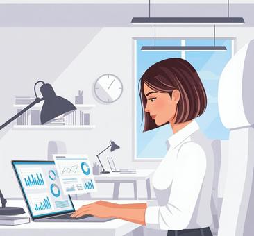 ビジネスシーン　パソコン作業