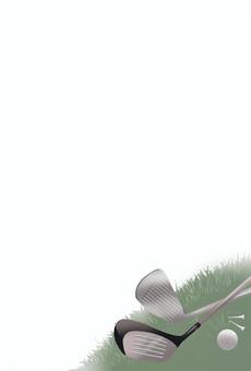 はがき素材　ゴルフクラブ 背景,挨拶,テンプレート,ゴルフ,趣味,手書き,フレーム,イラスト,シックのイラスト素材