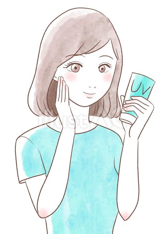 美容　女性　UVケア　紫外線　夏 女性,女の人,若い女性のイラスト素材