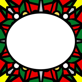 シームレスなモザイクで楕円の枠　ｍ　  モザイク,クリスマス,クリスマスカラー,12月,xmas,バックグラウンド,テクスチャー,シームレス,カラフル,モダンのイラスト素材