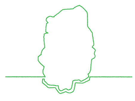 岩手の一筆書き 岩手,地図,一筆,線画,手描き,挿絵,ワンポイント,素材,商用可,無料のイラスト素材