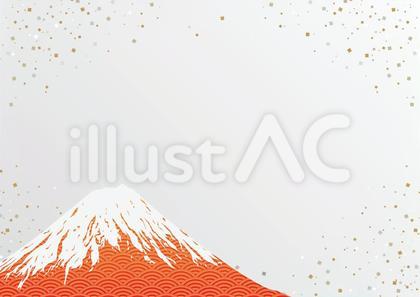 赤色の和柄の富士山
