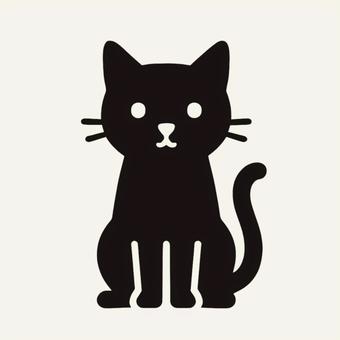 猫のピクトグラム 猫,シルエット,お座り,ピクトグラム,ペットのイラスト素材