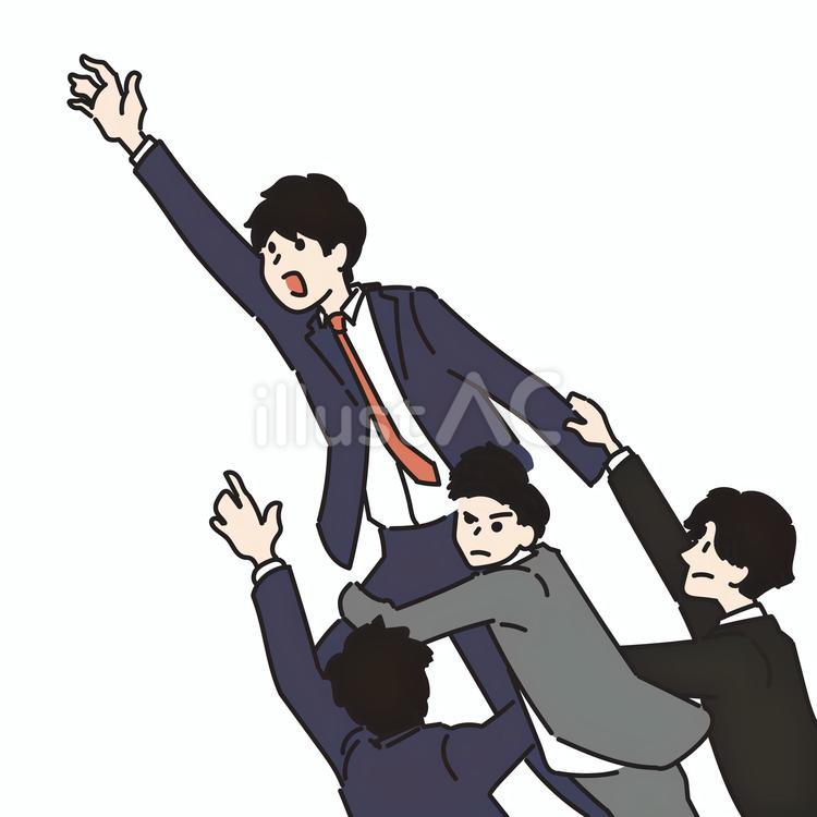 目標に向かって競い合う男性たち 男性,競争,目標のイラスト素材
