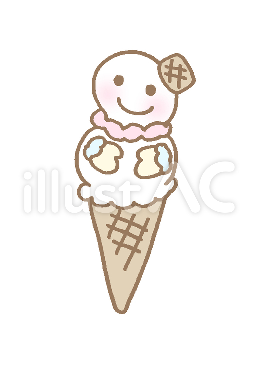 ゆきだるまアイス 雪だるま,アイス,かわいいのイラスト素材