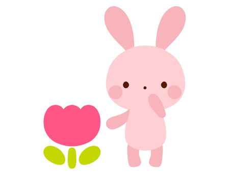 Rabbit and Tulips, królik, tulipan, kwiaty, JPG and PNG
