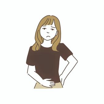 生理痛 生理痛,腹痛,腰痛,女性,シンプルのイラスト素材