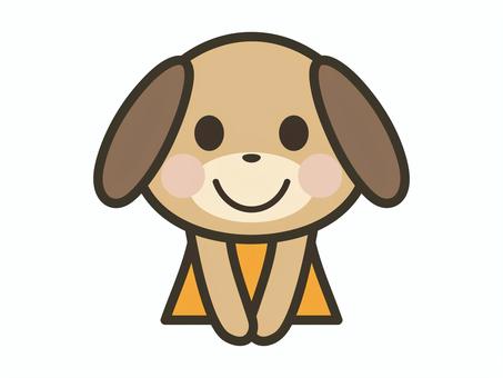 礼儀正しく挨拶するかわいい犬キャラ 犬,挨拶,礼儀,感謝,かわいい,ありがとう,動物,キャラクター,丁寧,笑顔のイラスト素材