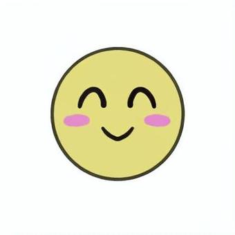 元気なニコニコお月さま　天気 天気,月,丸い,顔,表情,ニコニコ,元気,黄色,ほっぺ,シンプルのイラスト素材