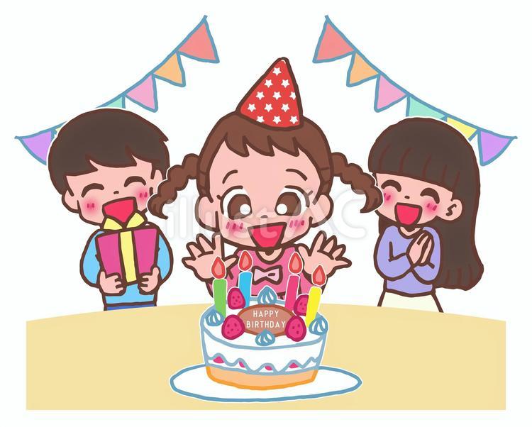 お誕生日会　イラスト 手描き,お誕生日会,誕生日のイラスト素材
