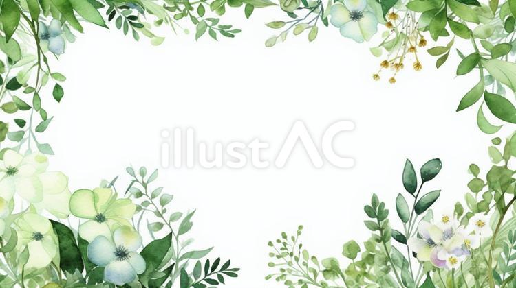 草木フレーム背景 枠,フレーム,春のイラスト素材