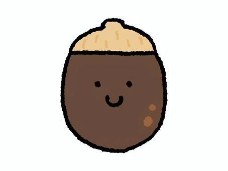 かわいい表情のどんぐり かわいい表情のどんぐり キャラクター,笑顔,かわいいのイラスト素材
