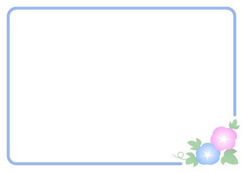 Simple frame of morning glory A4 horizontal type, JPG, PNG and AI Simple frame of morning glory A4 horizontal type, morning glory, flower, summer, JPG, PNG and AI