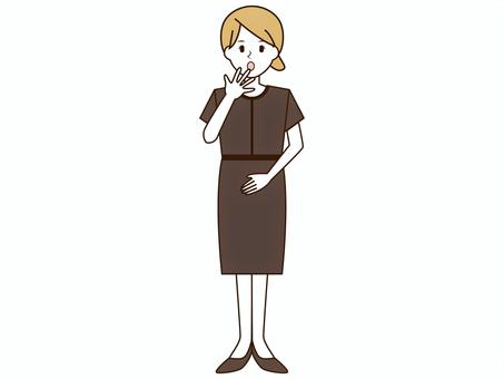 接客する女性のイラスト 女性,エステ,全身,エステティシャン,接客,美容,イラスト,人物,ネイルサロン,受付のイラスト素材