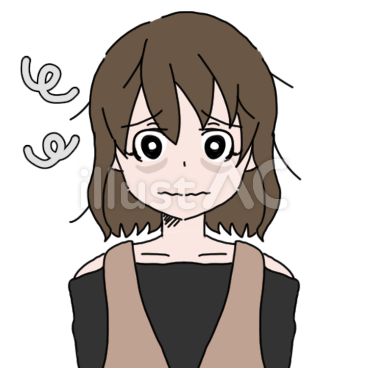 私服の女性2（睡眠不足） 人,睡眠不足,不健康のイラスト素材