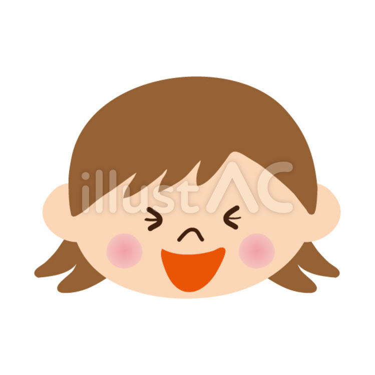 女の子の笑顔 顔,表情,女の子のイラスト素材