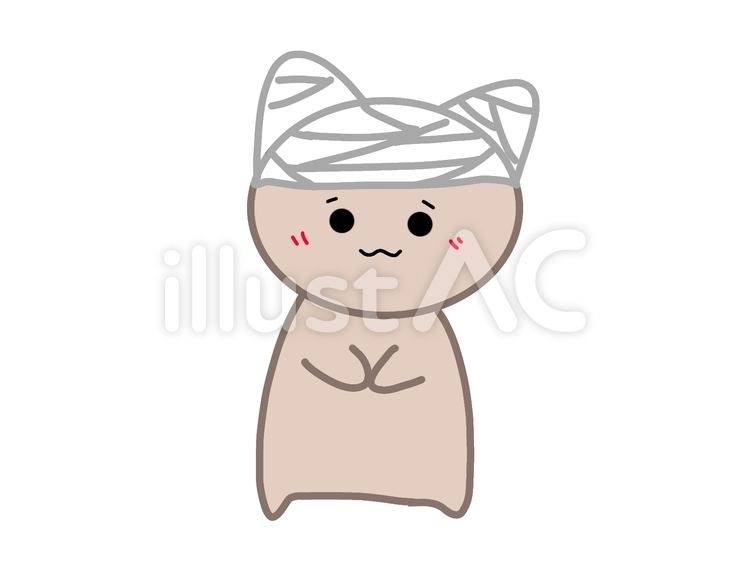 頭を怪我したネコ ネコ,動物,可愛いのイラスト素材