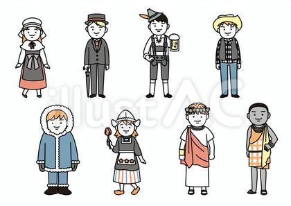 世界の人々イラスト集欧米アフリカ篇