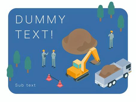 アイソメトリック_シャベルカーと作業員 アイソメトリック_シャベルカーと作業員 アイソメトリック,立体,アイソメ,斜め上,シャベルカー,トラック,作業員,人物,現場,建築のイラスト素材