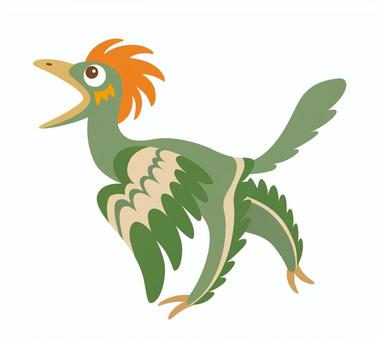 アンキオルニス-グリーン 恐竜,アンキオルニス,古代生物,古生物,動物,爬虫類,ジュラ紀,羽毛恐竜,原鳥類恐竜のイラスト素材