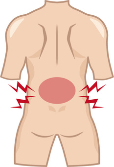 腰痛 腰,腰部,痛い,痛み,しびれ,脊柱管狭窄症,腰椎,すべり症,椎間板,ヘルニアのイラスト素材