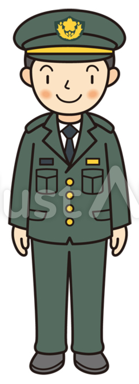 陸上自衛官（冬服） 自衛官,陸上自衛隊,男のイラスト素材