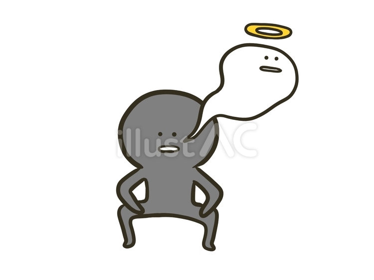 完全燃焼して魂が抜け出る棒人間のイラスト 棒人間,人間,ポーズのイラスト素材