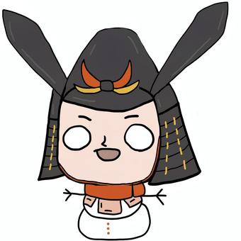 ゆるい水野勝成 ゆきだるまさん 水野勝成,安土桃山時代,江戸時代,三河国刈谷藩主,大和国郡山藩,備後国福山藩,型破り,戦国,時代,武将のイラスト素材