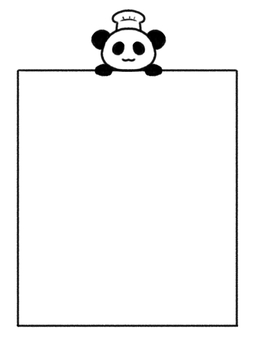 コックパンダのフレーム パンダ,おしらせ,お願い,貼り紙,掲示,注意,注目,書き込み,フレーム,枠のイラスト素材