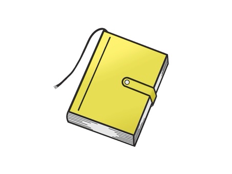 予定を書きこむ手帳(ダイアリー) 日記,ダイアリー,手帳,メモ,記録,文房具,文具,オフィス,道具,スケジュールのイラスト素材