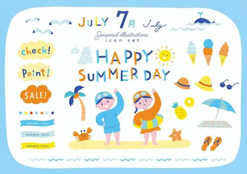 Illustration, july, summer, cloud cover, 