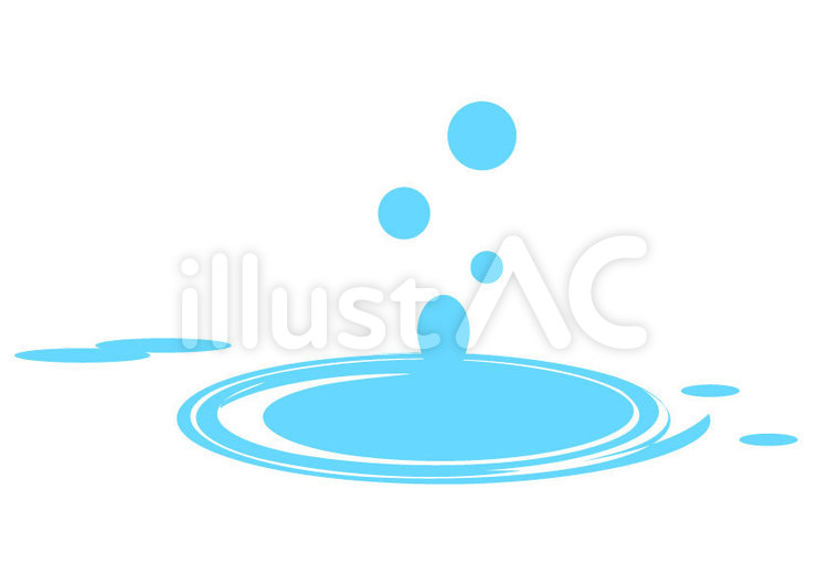 落下する水滴と波紋 水,水滴,波紋のイラスト素材