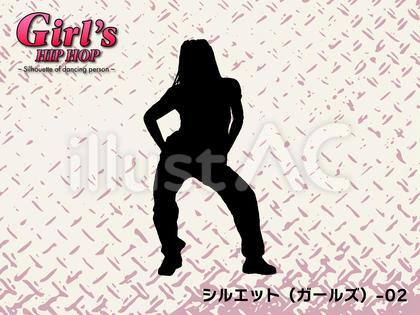 ガールズダンスのシルエット単品-02