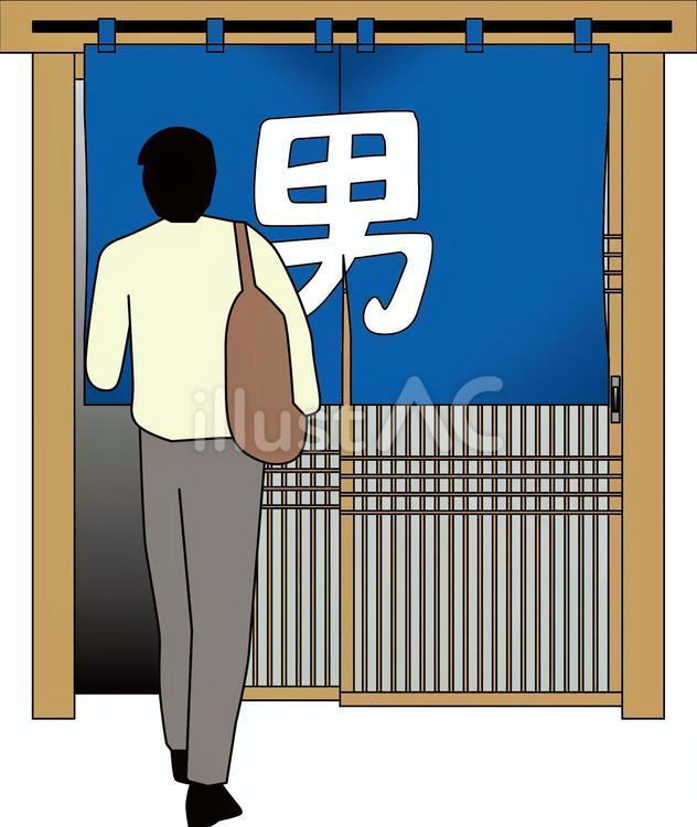 銭湯引き戸 銭湯,引き戸,開くのイラスト素材