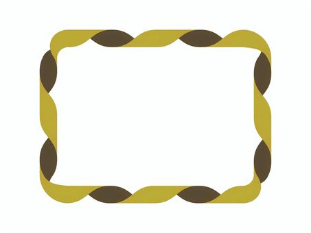 リボンのフレーム（ねじれ・四角・中）02 リボン,フレーム,枠,ねじれ,四角,マーク,シンプルのイラスト素材