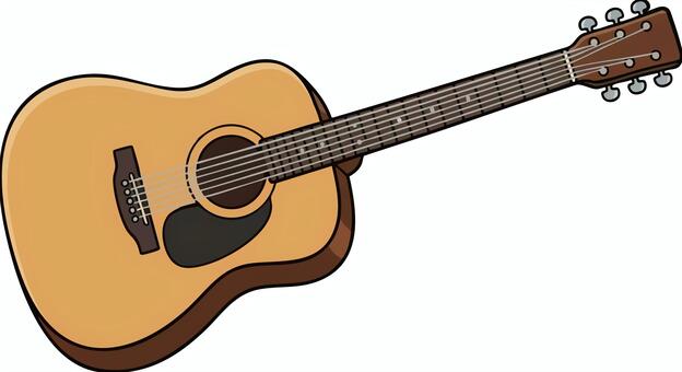 Illustration, guitar, acoustic guitar, folk guitar, 