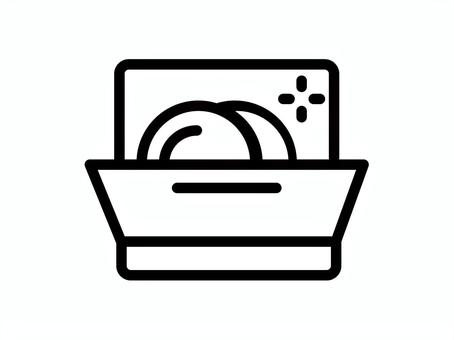 食洗機のアイコン 食洗機,食器洗い機,キッチン,アイコン,台所用品,ツール,家電,シンプル,黒,アウトラインのイラスト素材