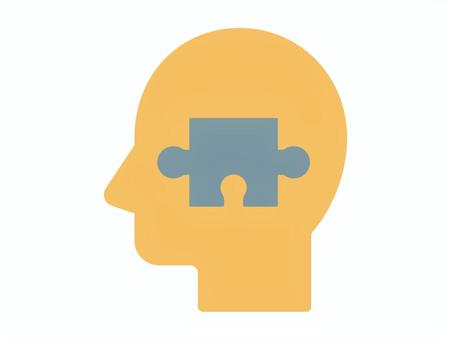 Illustration, puzzle, head, brain, 