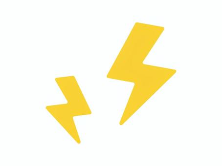 シンプルなイナズマのイラスト 稲妻,雷,光,天気,驚き,アイコン,記号,マーク,自然,電気のイラスト素材
