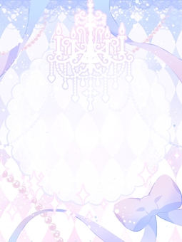 ゆめかわリボン背景　ピンク×青 背景,かわいい,キラキラ,メッセージカード,ふわふわ,リボン,ピンク,青,パステル,グラデーションのイラスト素材