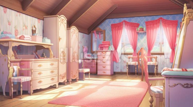 女の子の部屋イラスト - No: 23937269／無料イラスト/フリー素材なら「イラストAC」