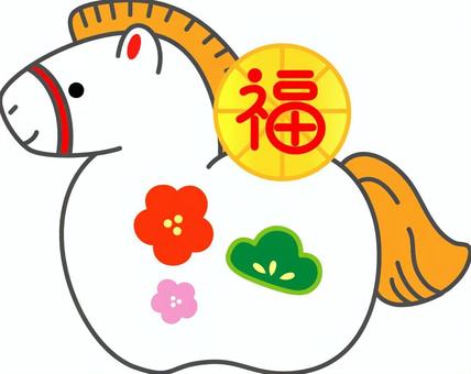 干支の午のイラスト 干支,2026,午,お正月,新年,俵,お米,担ぐ,乗せる,福のイラスト素材