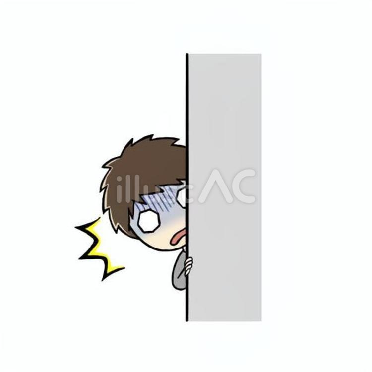 ショックなものを見てしまった小学生男児 ショック,目撃,衝撃のイラスト素材
