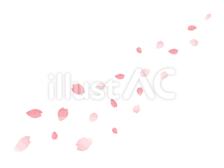 桜(さくら)ふぶき　春　花　水彩　 桜,さくら,春のイラスト素材