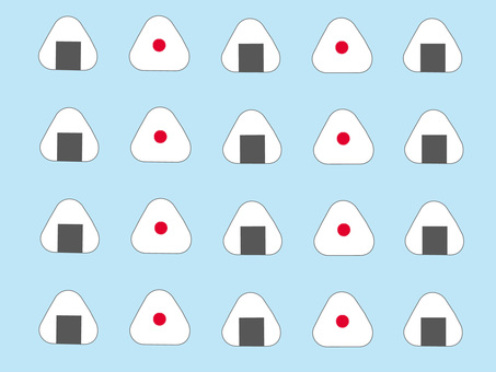 おにぎり柄4 おにぎり,食べ物,塩にぎり,海苔おにぎり,お米,ご飯,料理,シンプル,アイコン,おにぎり柄のイラスト素材