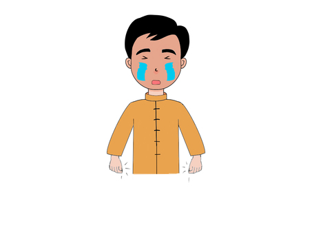 泣いている七三の少年 泣いている七三の少年 七三,髪型,少年,泣く,涙,中国服のイラスト素材
