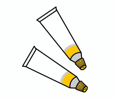 塗り薬のイラスト（黄色） 塗り薬,外用,調剤,医薬品,市販薬,アイコン,シンプル,かわいい,かっこいい,医療のイラスト素材