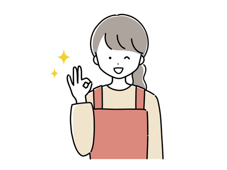 A woman giving an OK sign, , JPG and PNG