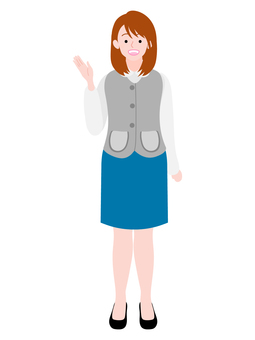 An office lady explaining with gestures, , JPG, PNG and AI